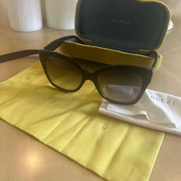 Gucci square sunglasses with gradient GG-0459-S 001 - Picture 2 of 7